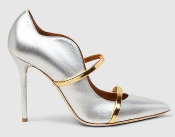 'Maureen' Metallic Leather Pumps