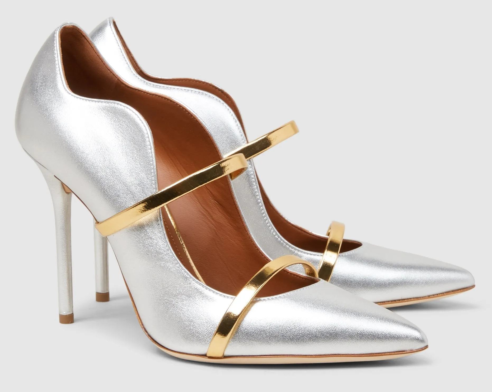 'Maureen' Metallic Leather Pumps