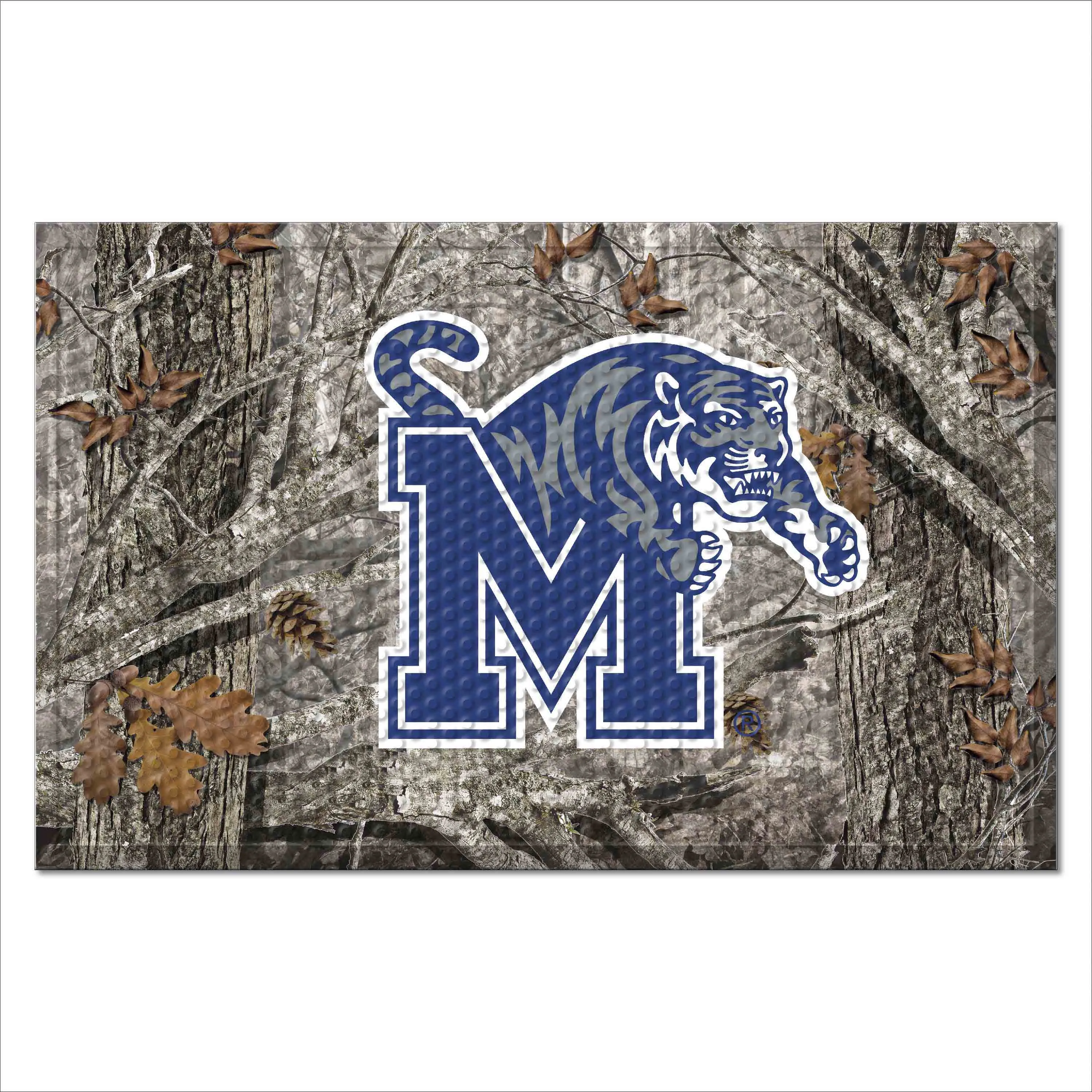 Memphis Tigers Rubber Scraper Door Mat Camo