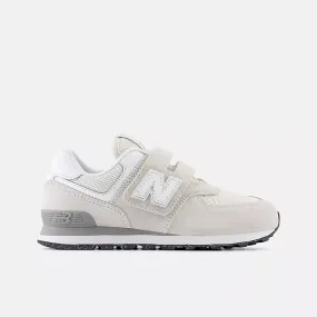 NEW BALANCE KID'S 574 HOOK N' LOOP GREY RUNNING SHOES