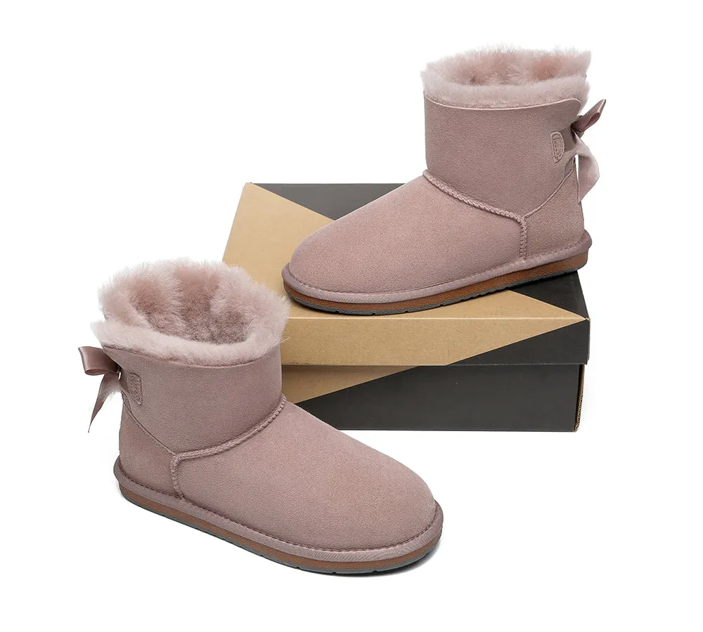 Single Back Bow Women Mini Ugg Boots