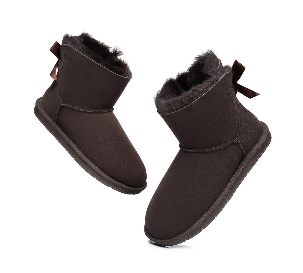 Single Back Bow Women Mini Ugg Boots