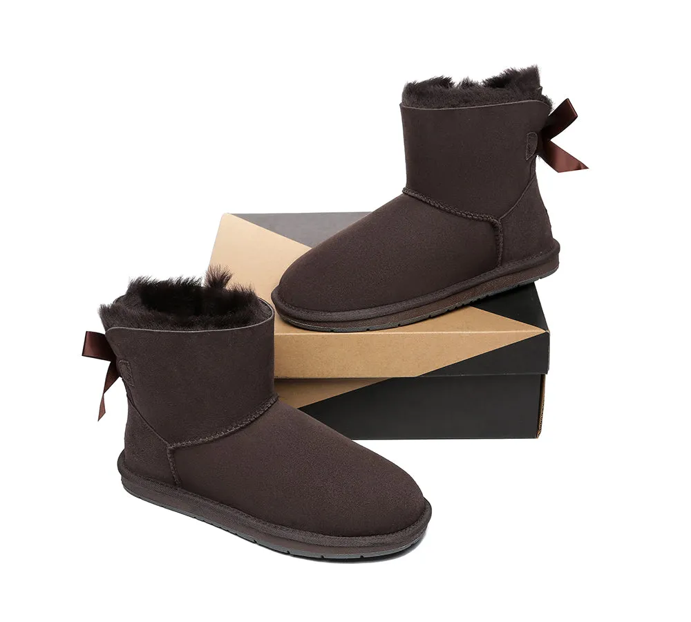 Single Back Bow Women Mini Ugg Boots