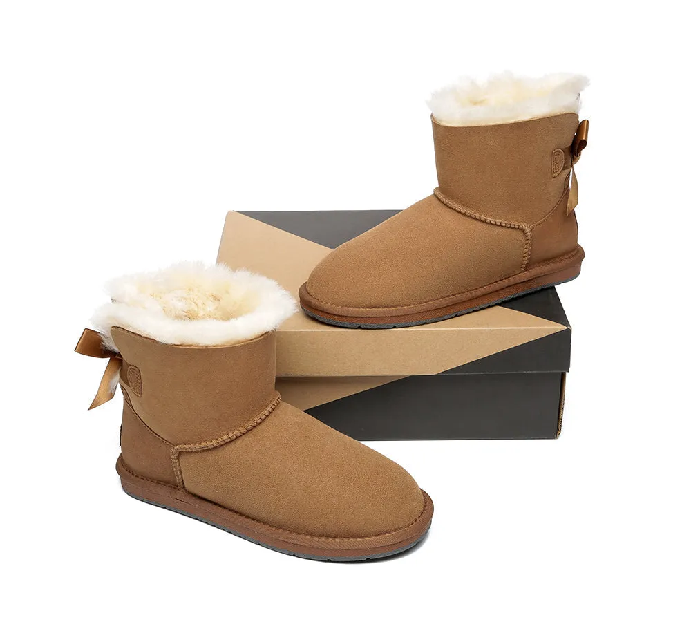 Single Back Bow Women Mini Ugg Boots