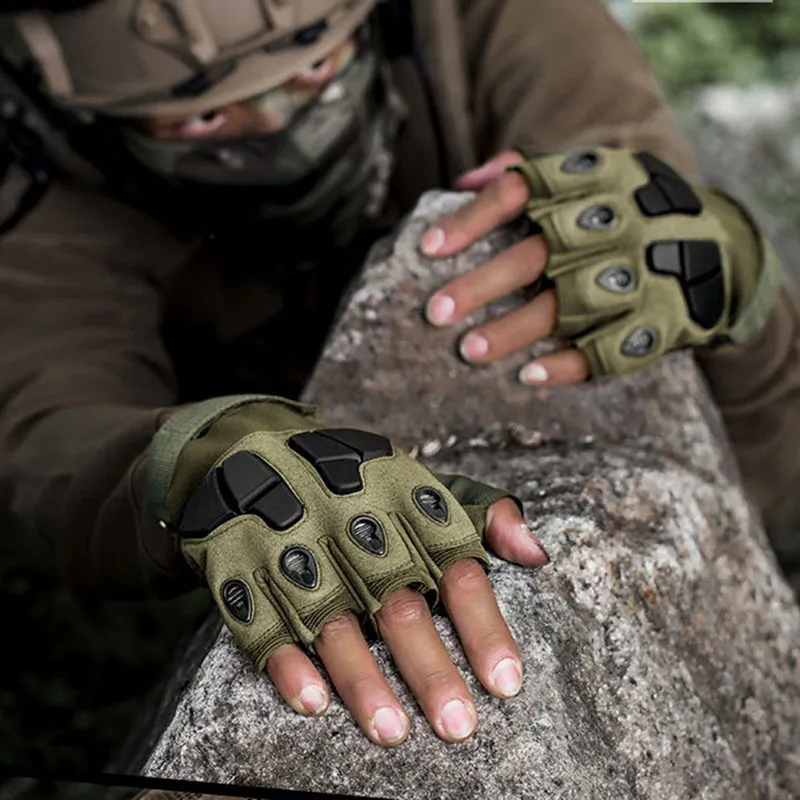 Soft Shell Protection Wear-resistant Anti Slip Half Finger Tactical Gloves