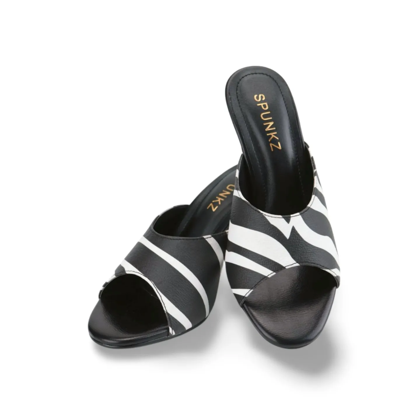 Stylish Zebra Print Heel Sandals