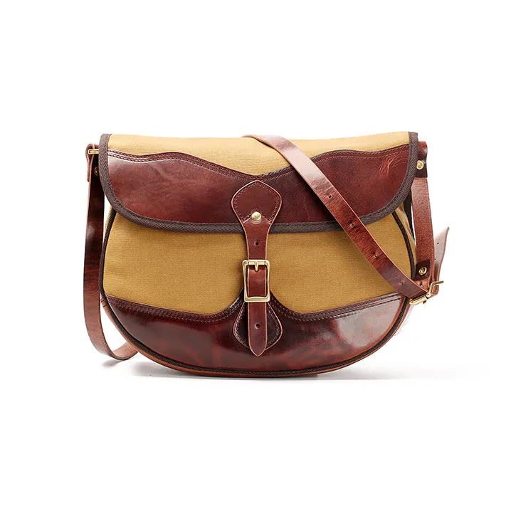 Waterproof Canvas And Italian Vegetable Tanned Leather Crossbody Clamshell Bag-i7bags