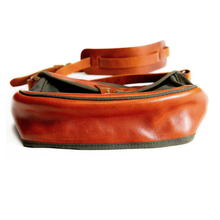 Waterproof Canvas And Italian Vegetable Tanned Leather Crossbody Clamshell Bag-i7bags