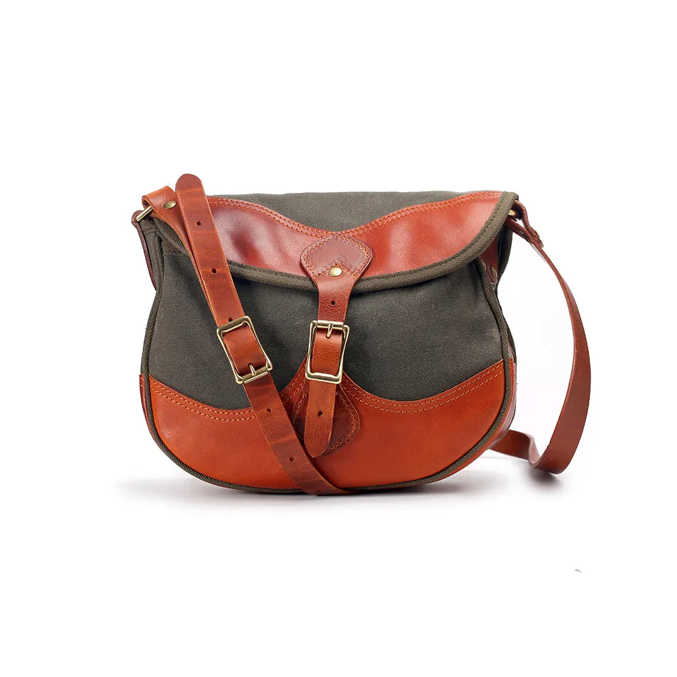 Waterproof Canvas And Italian Vegetable Tanned Leather Crossbody Clamshell Bag-i7bags