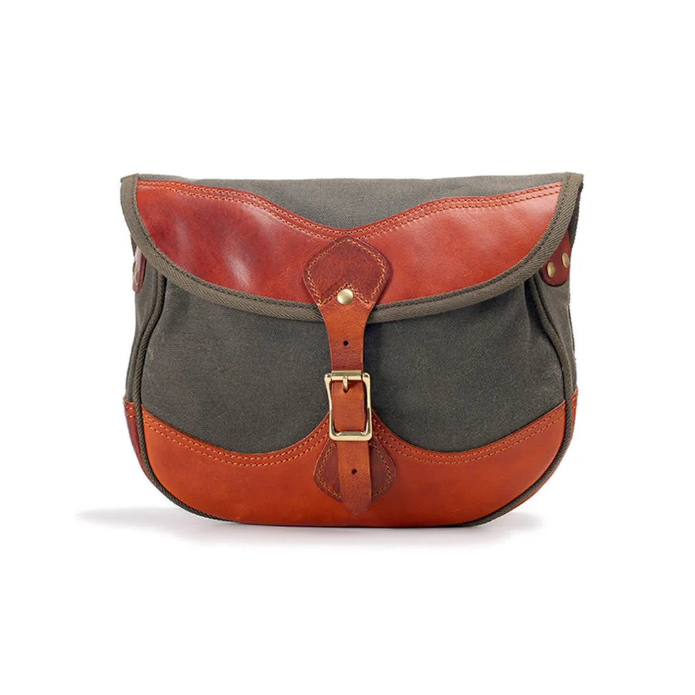 Waterproof Canvas And Italian Vegetable Tanned Leather Crossbody Clamshell Bag-i7bags