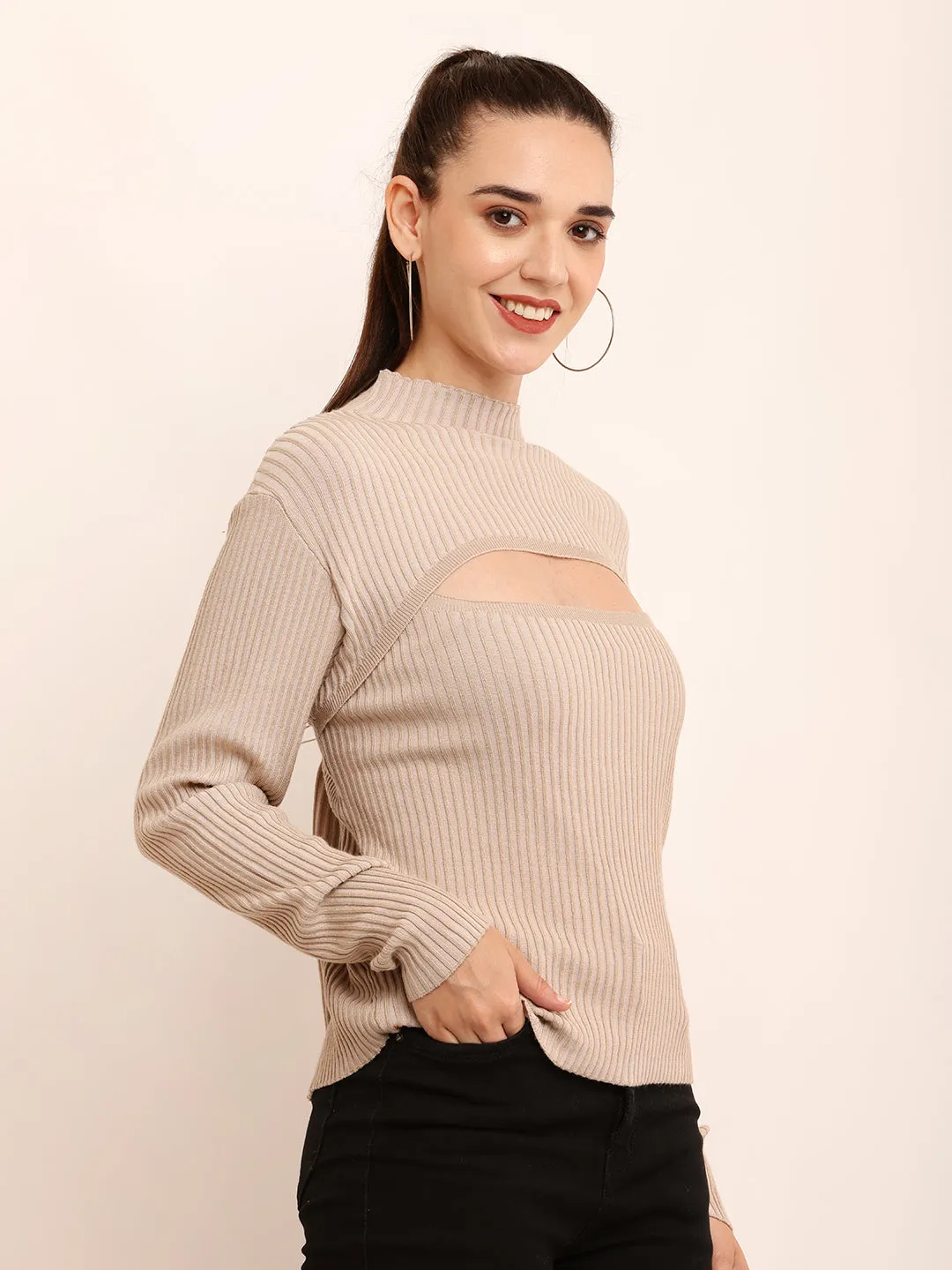 Women Front Cut-out Top