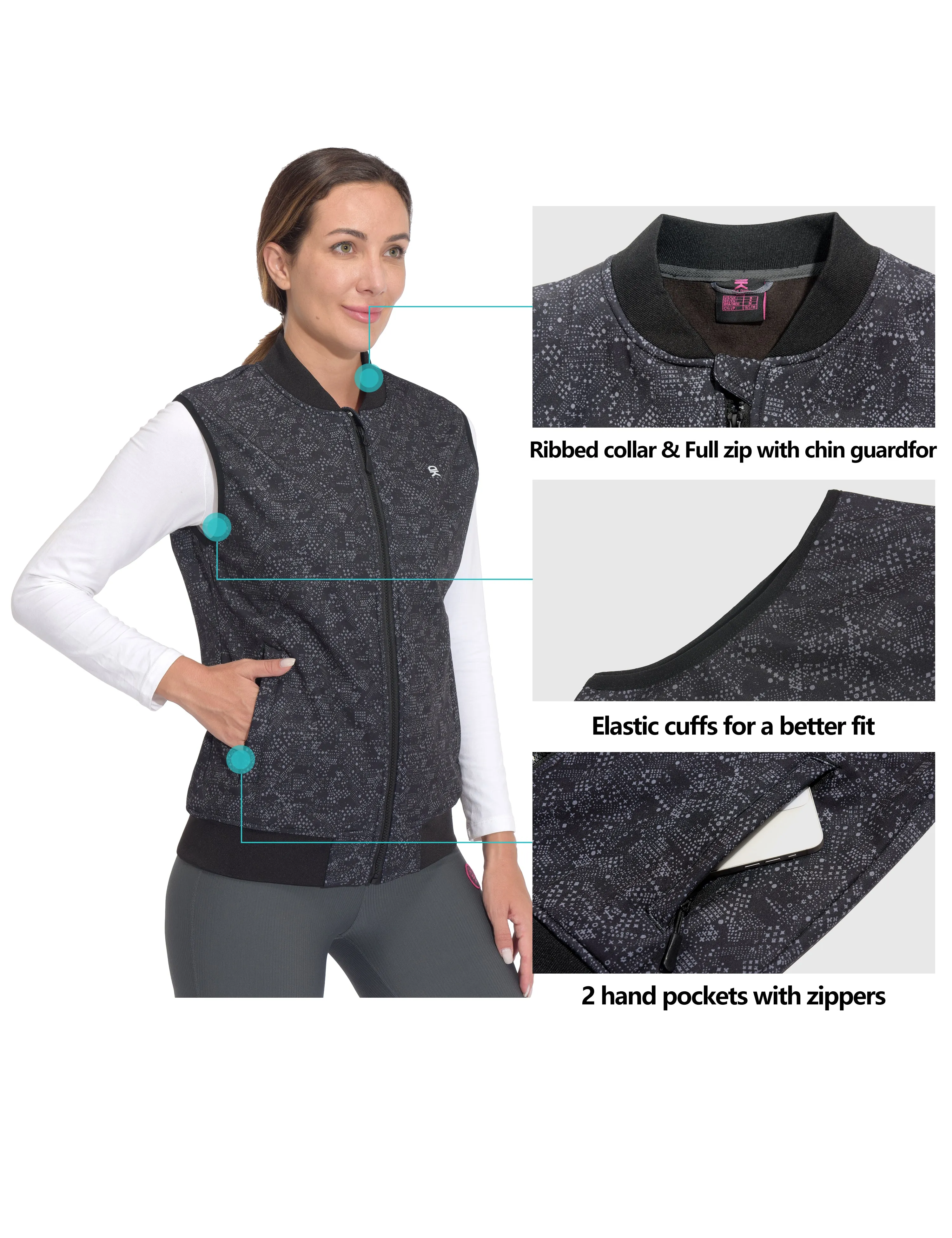 Women's Casual Lightweight Softshell Fleece Lined Golf  Vest