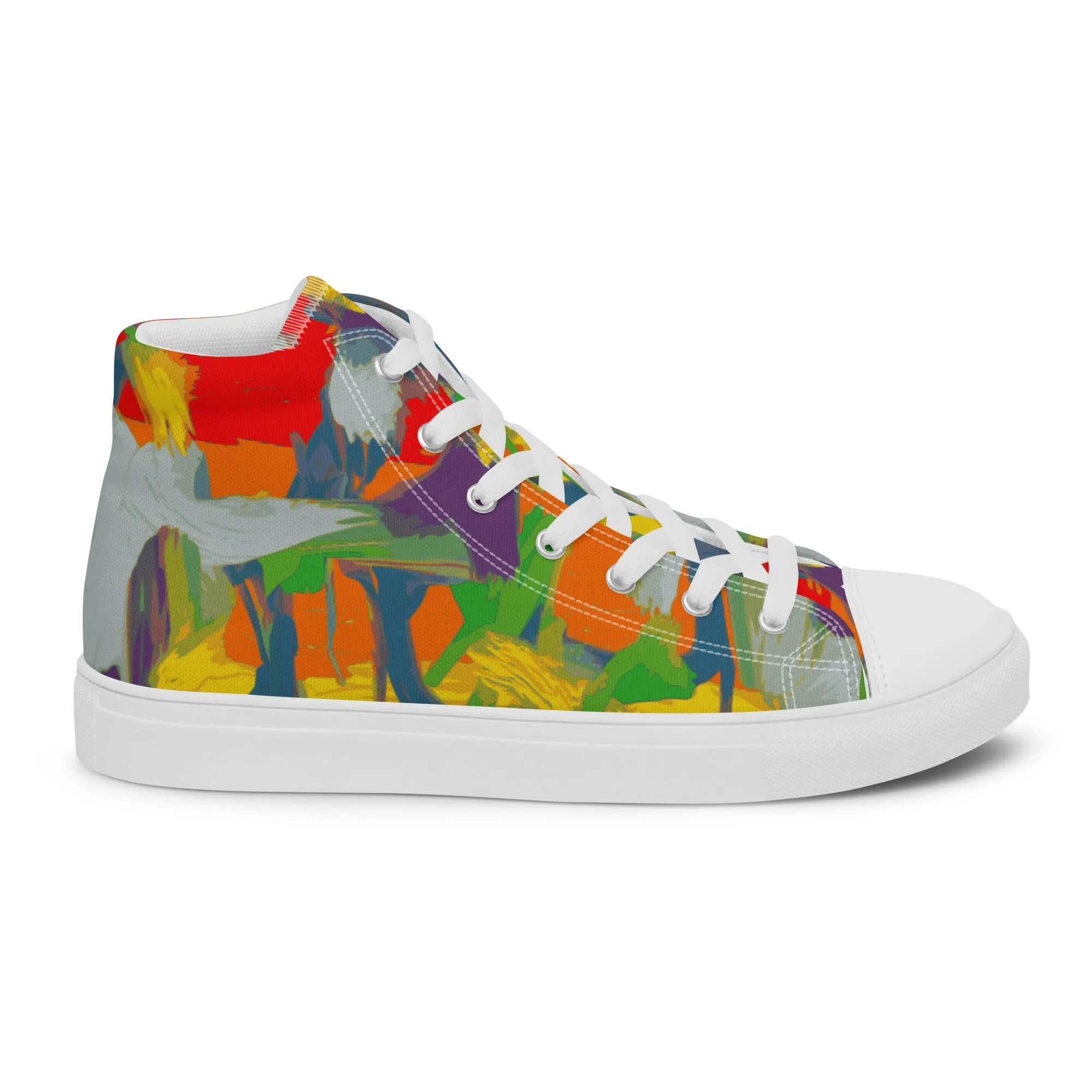 Women’s high top canvas shoes Graffiti/Mango